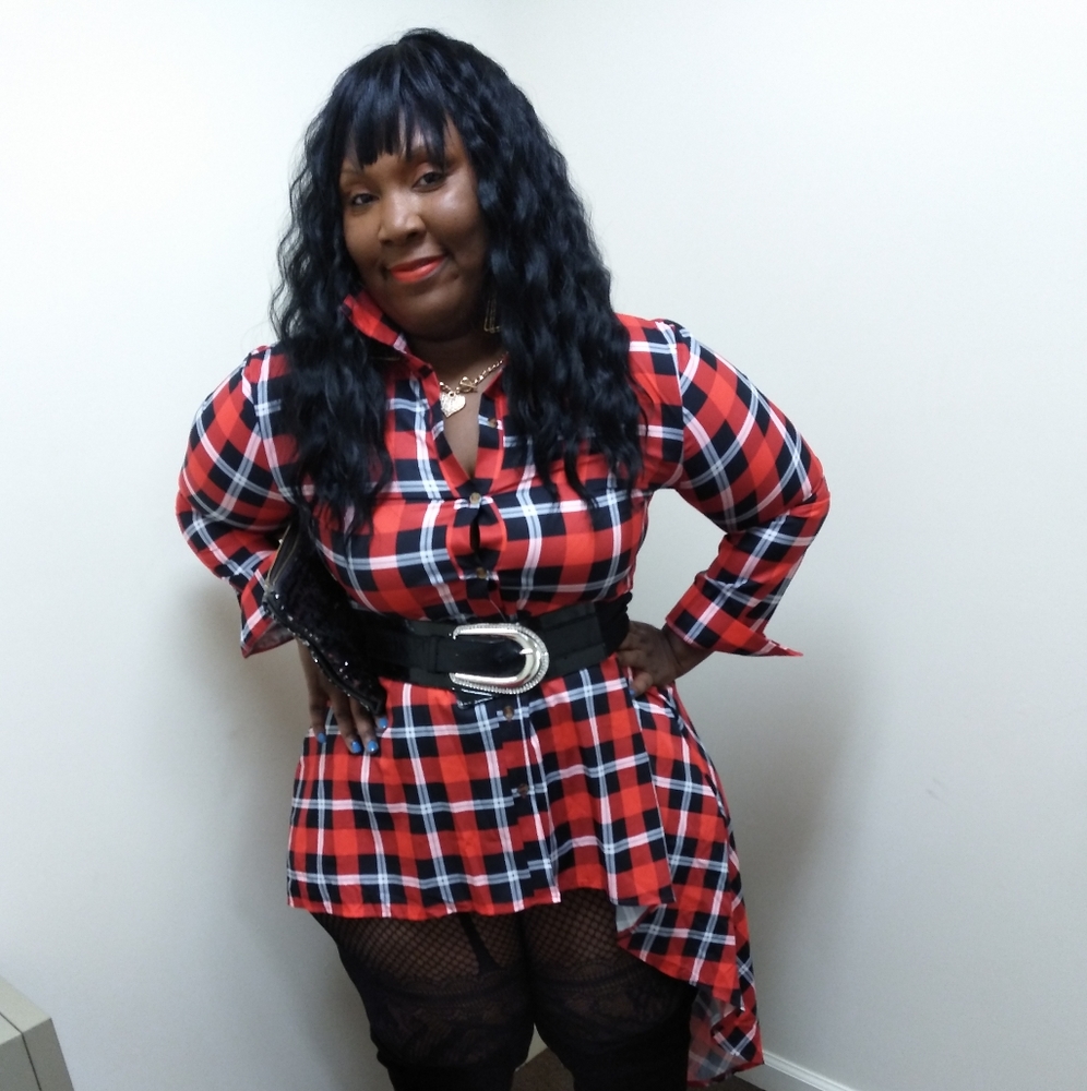 🆕Red & Black Shirt Top/Dress Plus Size 1X